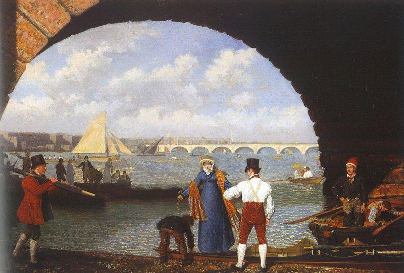 Agasse, Jacques-Laurent Landing at Westminster Bridge oil painting image